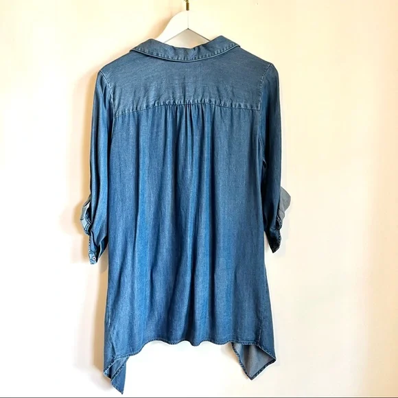 Saks 5th Avenue Chambray Tunic Top - Picture 2 of 11